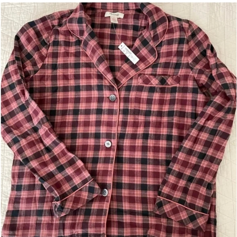 Madewell Button up Plaid Boyfriend Shirt Size XS Cotton